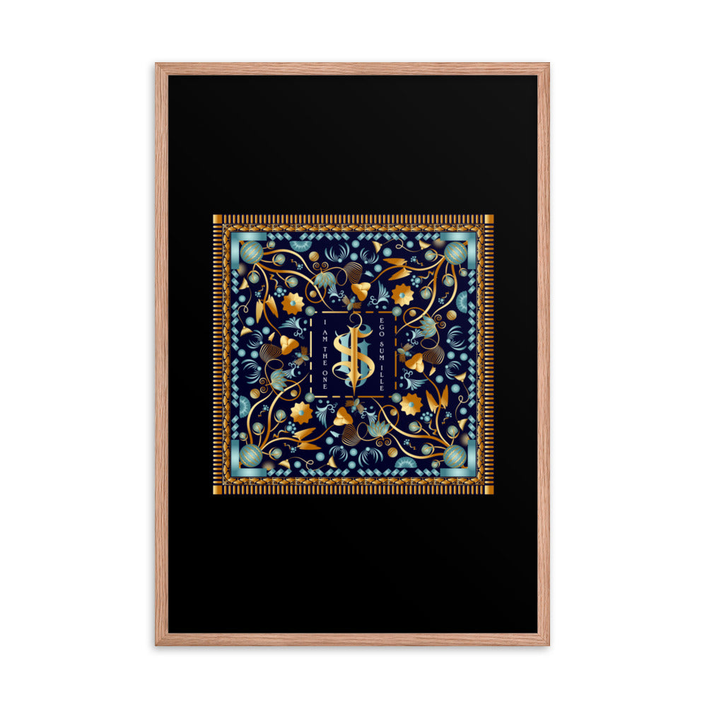 Framed poster IHS Christogram initials 'I Am The One' - Free Shipping