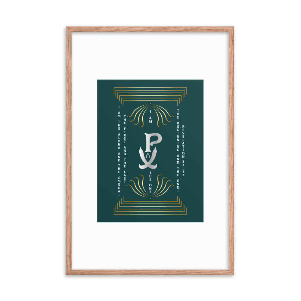Framed poster PX Christogram - "I am the One..."Revelation 22:13 - Free Shopping