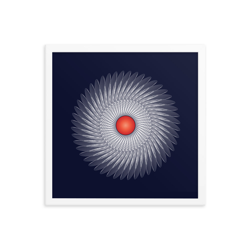 Framed poster Mandala Circularity No 120 Dark Bkgd Free Shipping