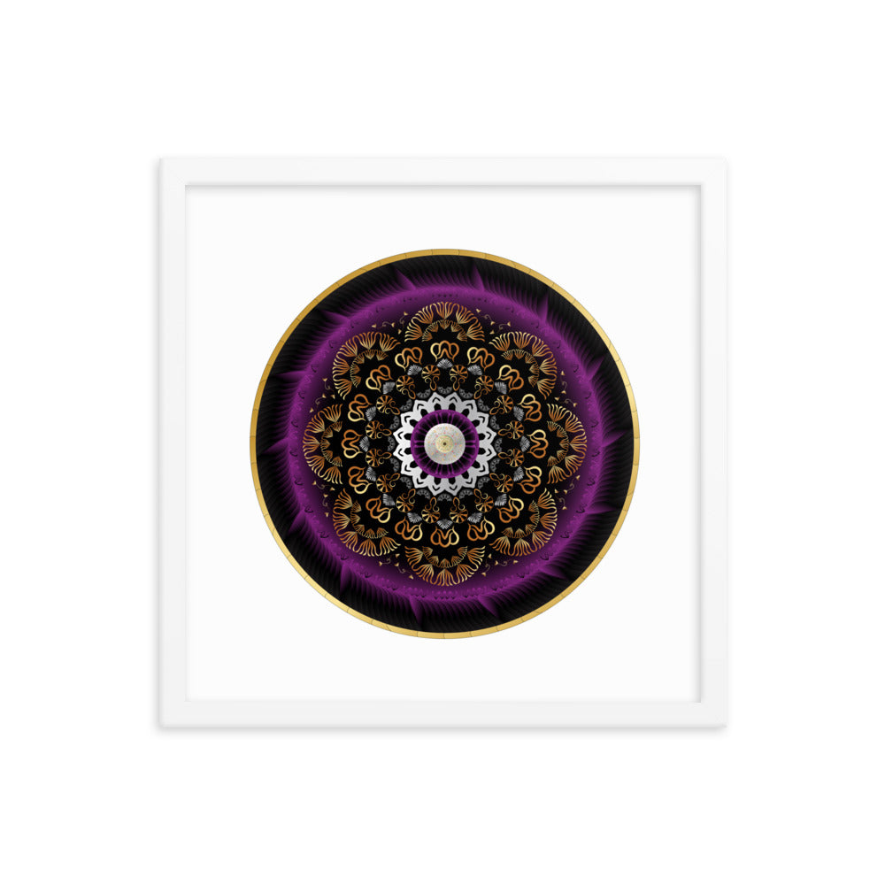 Framed poster Kuklos No 4497 Mandala Silver - Purple - Gold Free Shipping