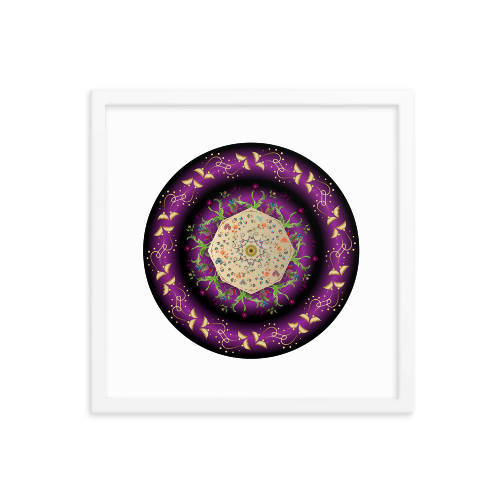 Framed Poster Circumplexical No 3676 Mandala Purple - Gold Free Shipping