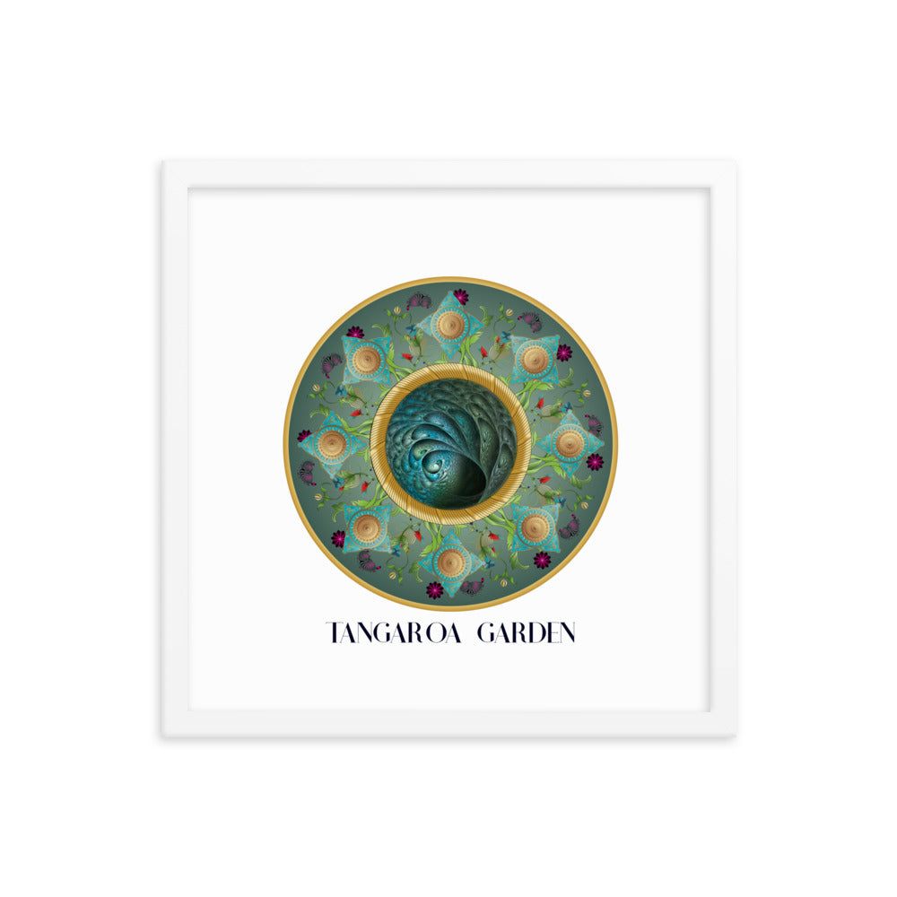 Framed Poster Circumplexical No 3729 Mandala Tangaroa Garden - Maori legend Free Shipping