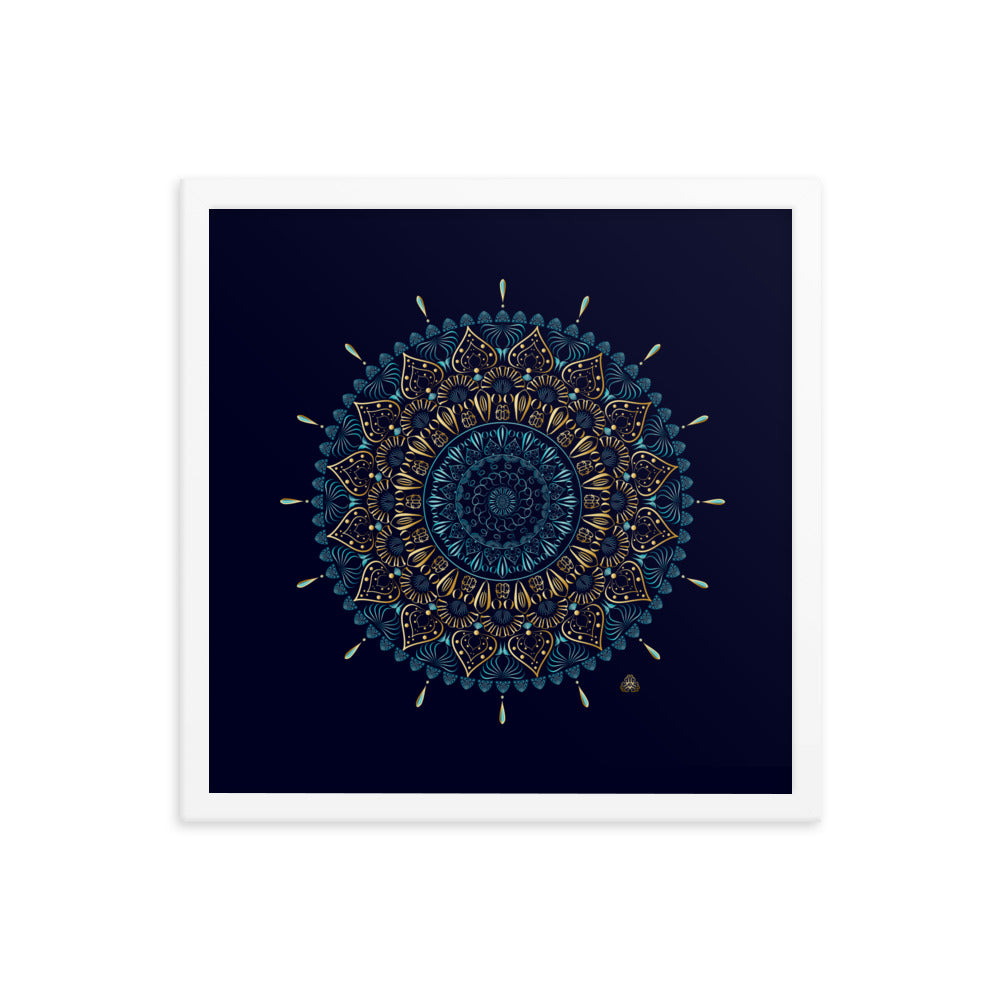 Framed Poster Kuklos No 4331 Mandala Black - Gold Free Shipping