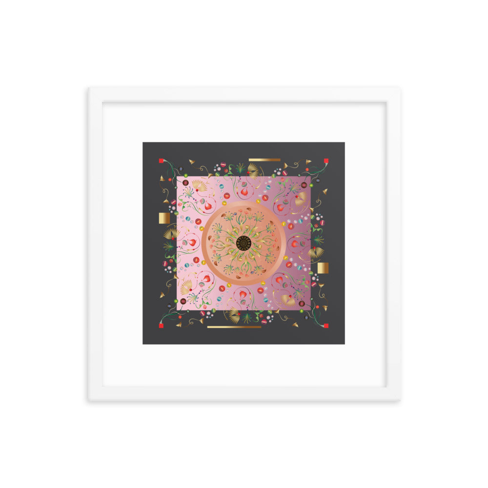 Framed Poster Kuklos No 4390 Mandala Aqua - Pink - Gold Free Shipping