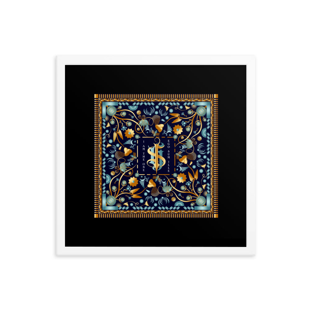 Framed Poster Kuklos No 4453 Mandala Aqua - Gold Free Shipping