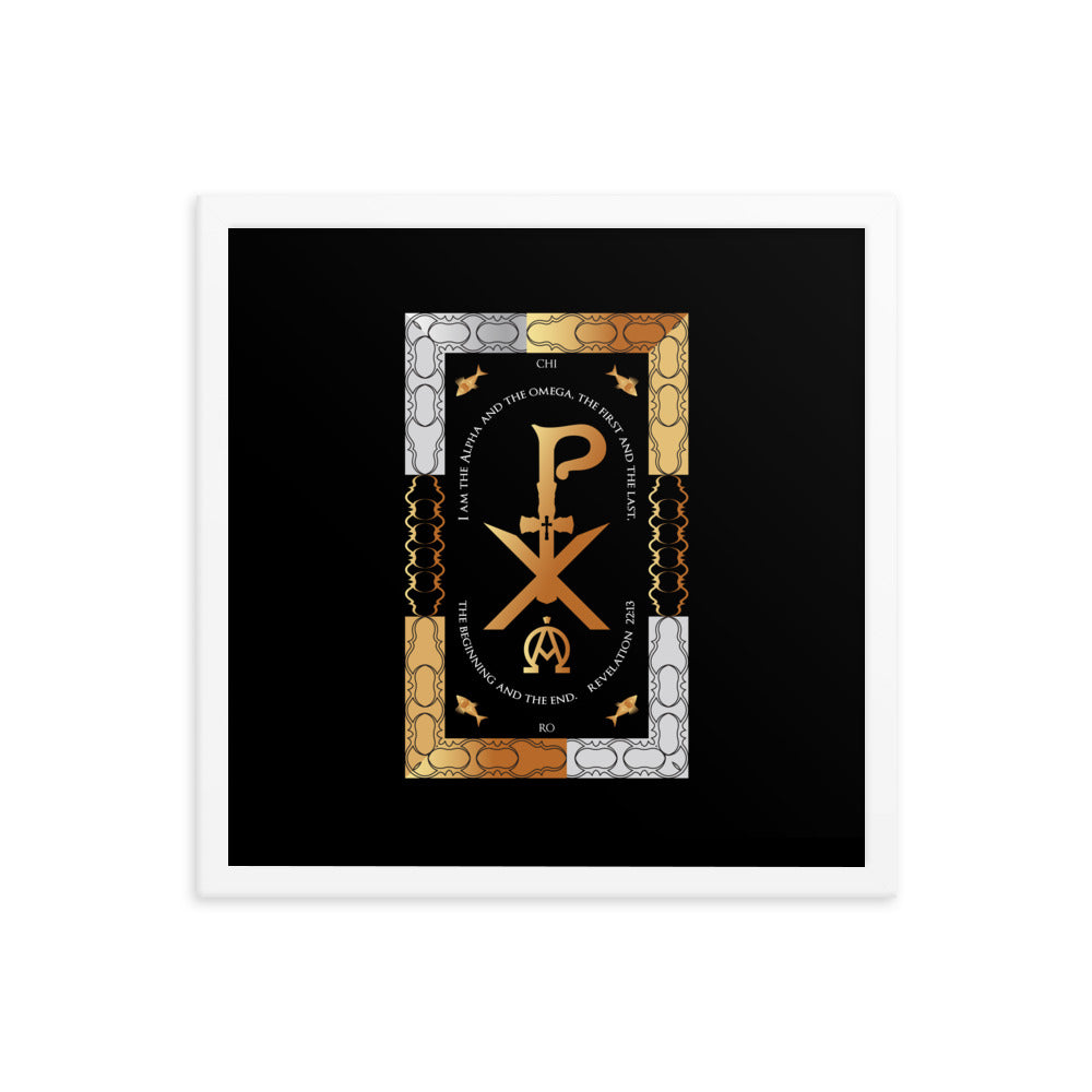Framed poster Revelation 22:13 PX Christogram Free Shipping