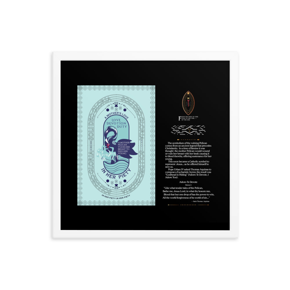 Framed poster 'The Vulning Pelican' In Her Piety - Free Shipping