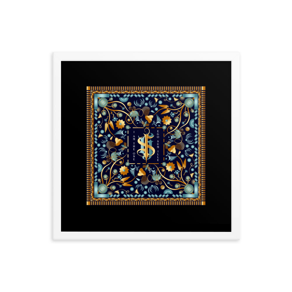 Framed poster IHS Christogram initials 'I Am The One' - Free Shipping