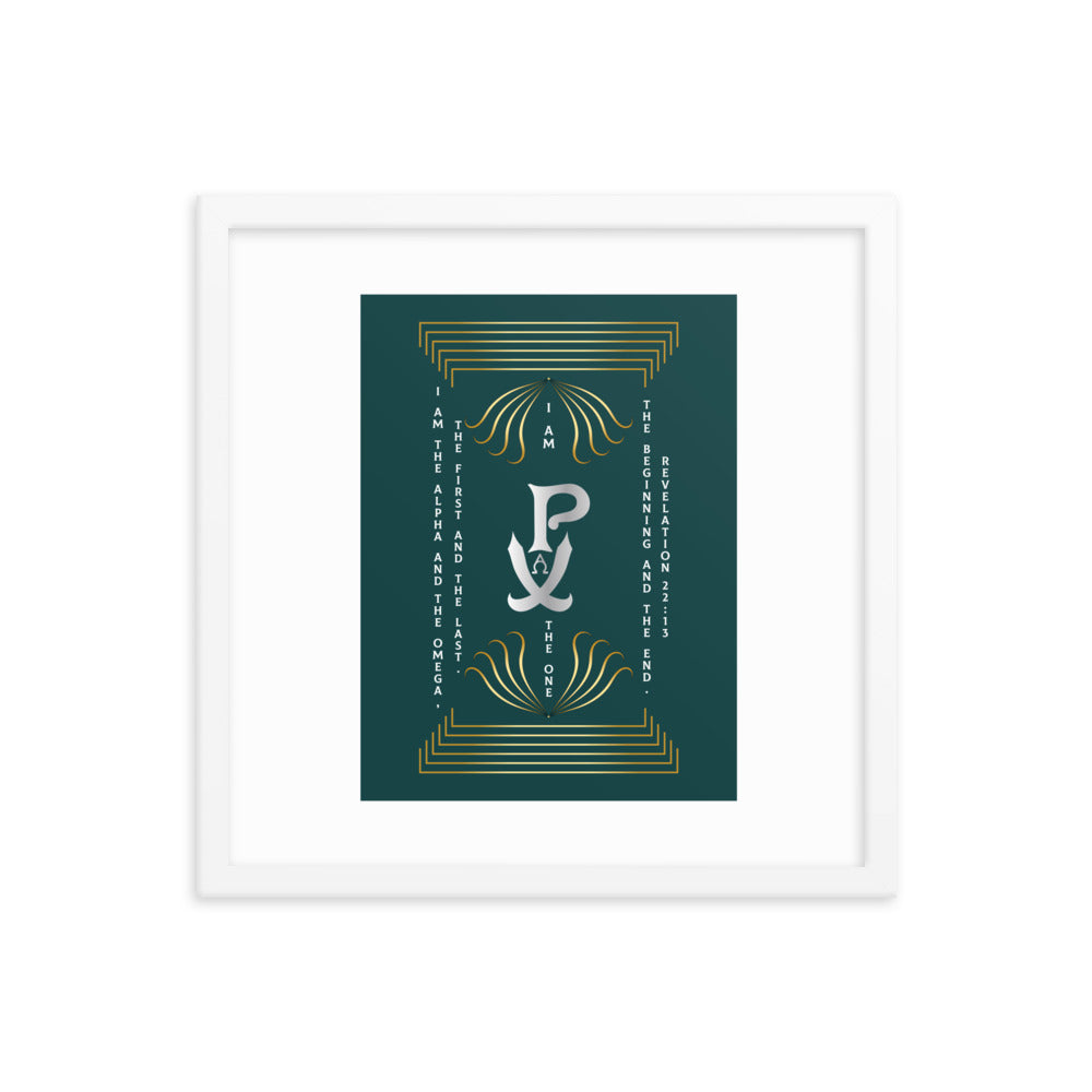Framed poster PX Christogram - "I am the One..."Revelation 22:13 - Free Shopping