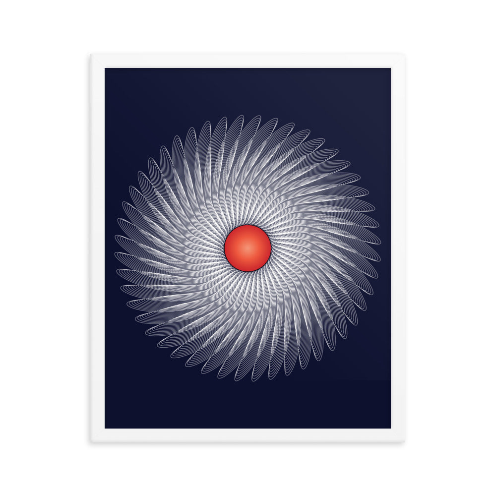 Framed poster Mandala Circularity No 120 Dark Bkgd Free Shipping