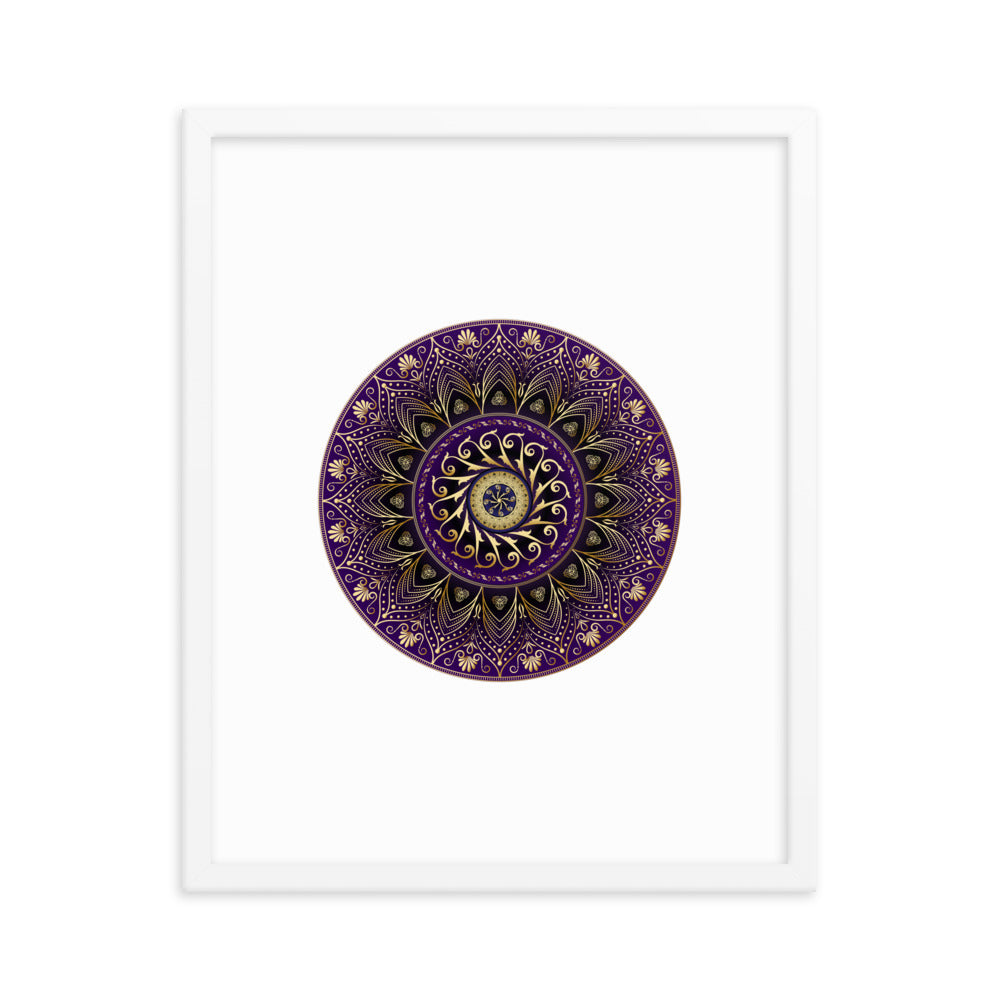 Framed poster Kuklos No 4406 Mandala Purple - Gold Free Shipping