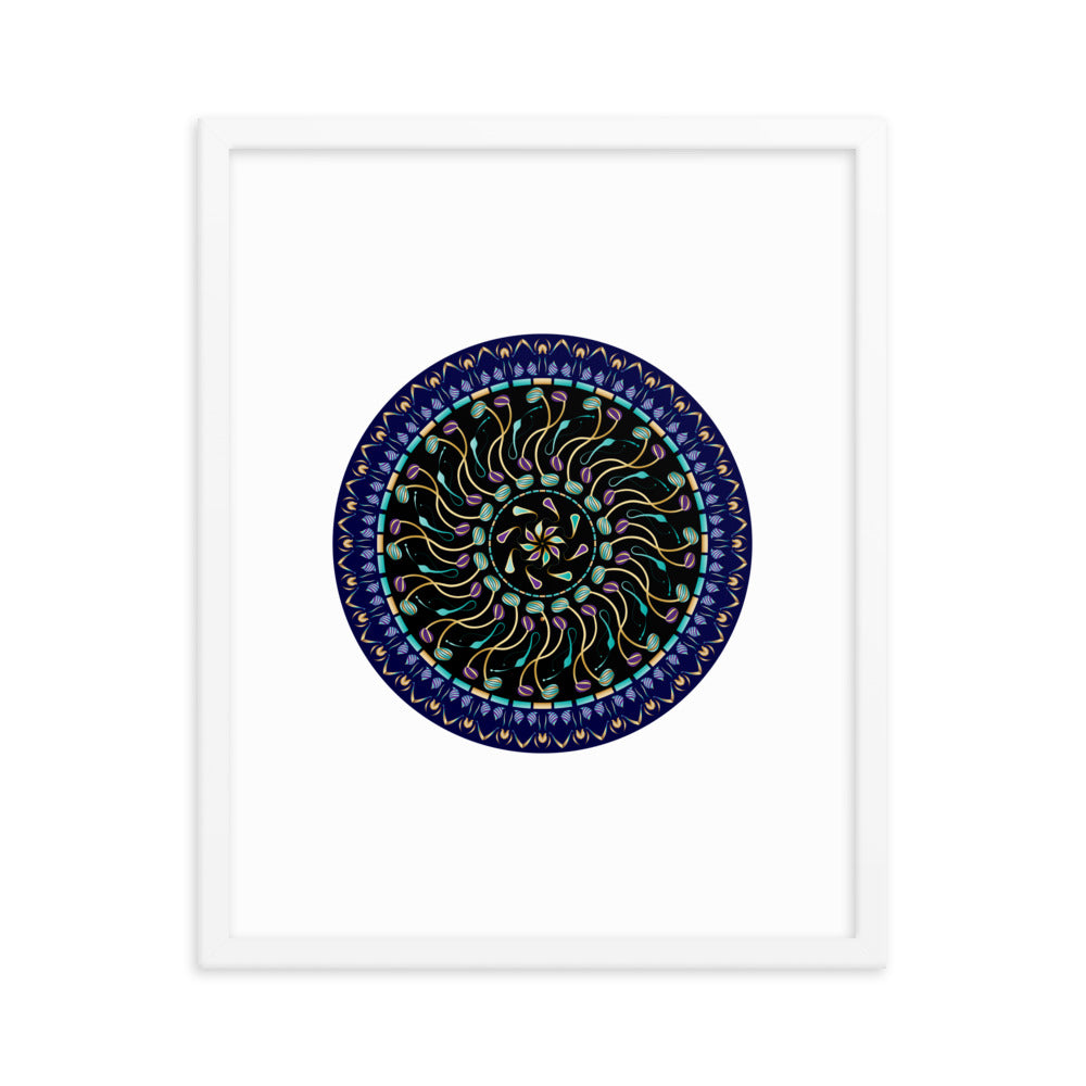 Framed poster Kuklos No 4488 Mandala Aqua - Gold Free Shipping