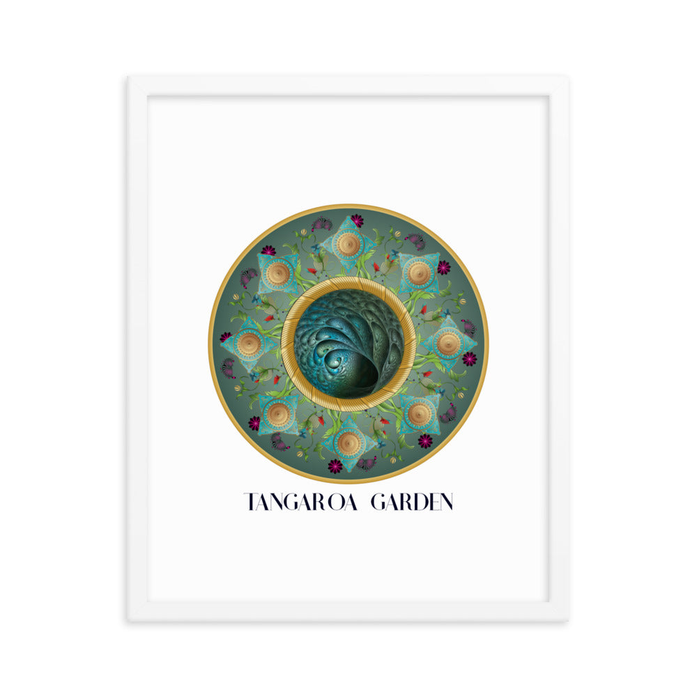 Framed Poster Circumplexical No 3729 Mandala Tangaroa Garden - Maori legend Free Shipping