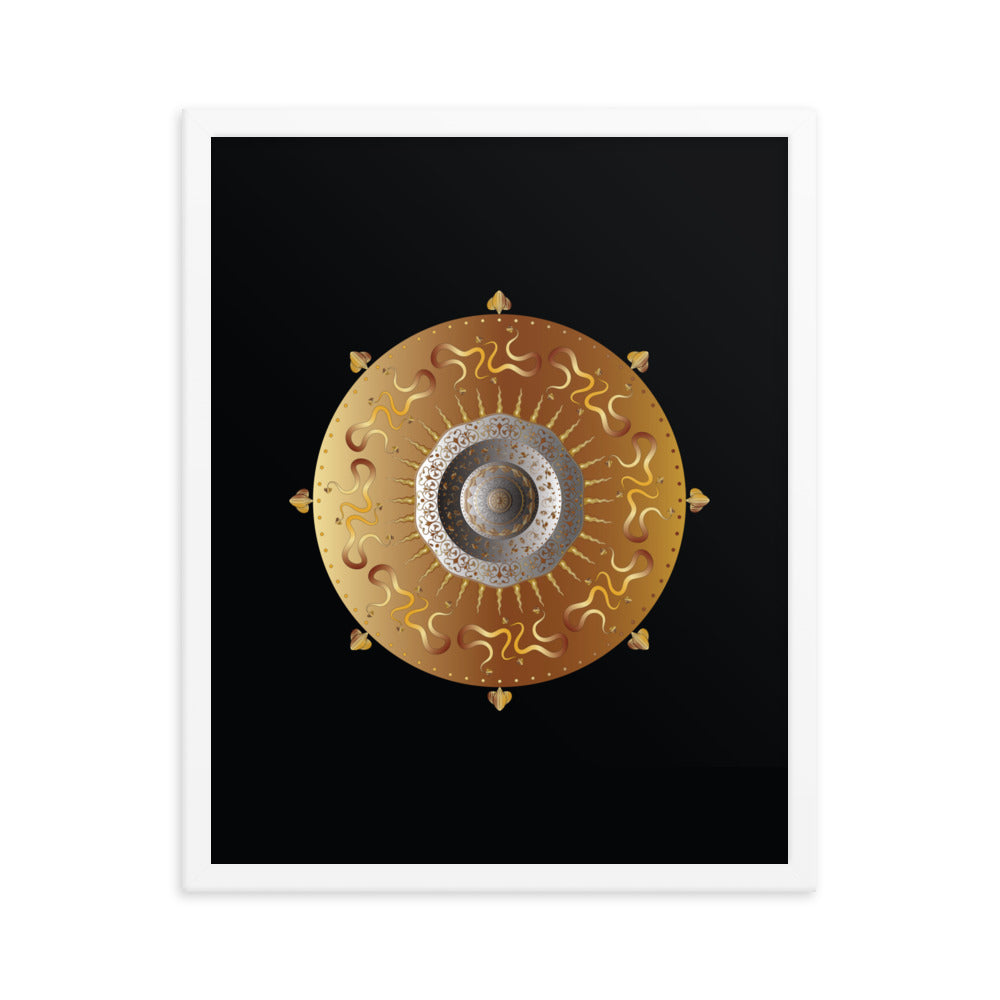 Framed Poster OVC No 4214 Intricate Mandala Black - Gold Free Shipping