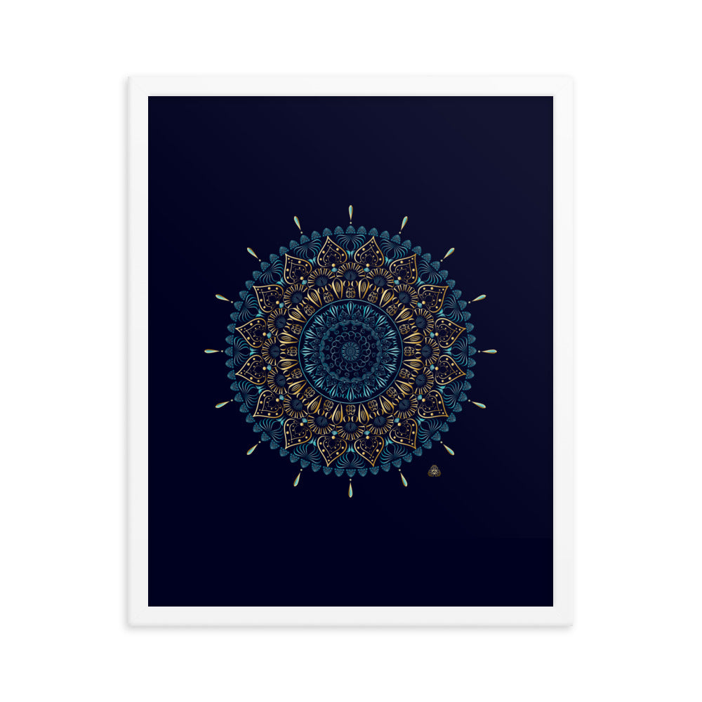 Framed Poster Kuklos No 4331 Mandala Black - Gold Free Shipping