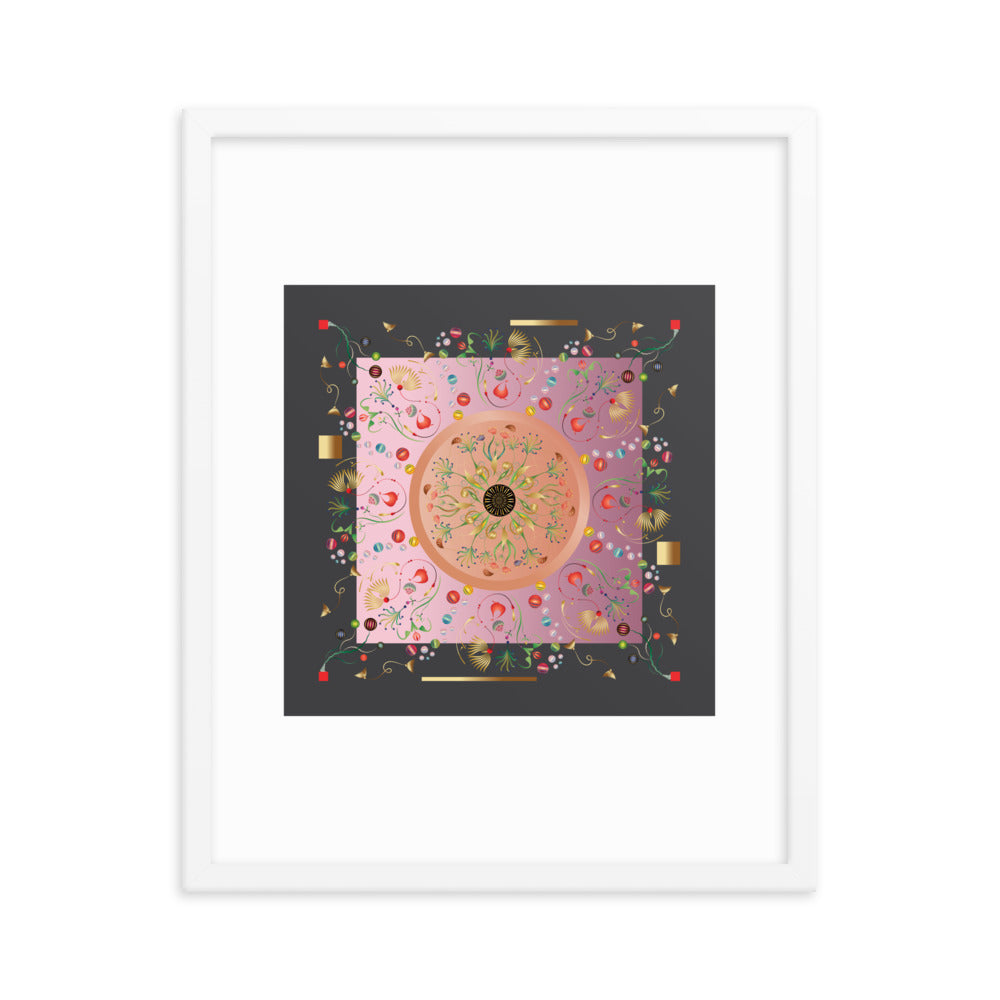 Framed Poster Kuklos No 4390 Mandala Aqua - Pink - Gold Free Shipping