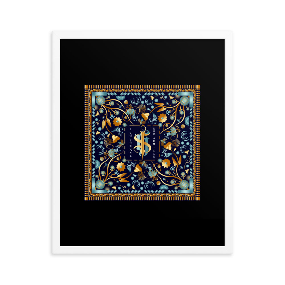 Framed Poster Kuklos No 4453 Mandala Aqua - Gold Free Shipping