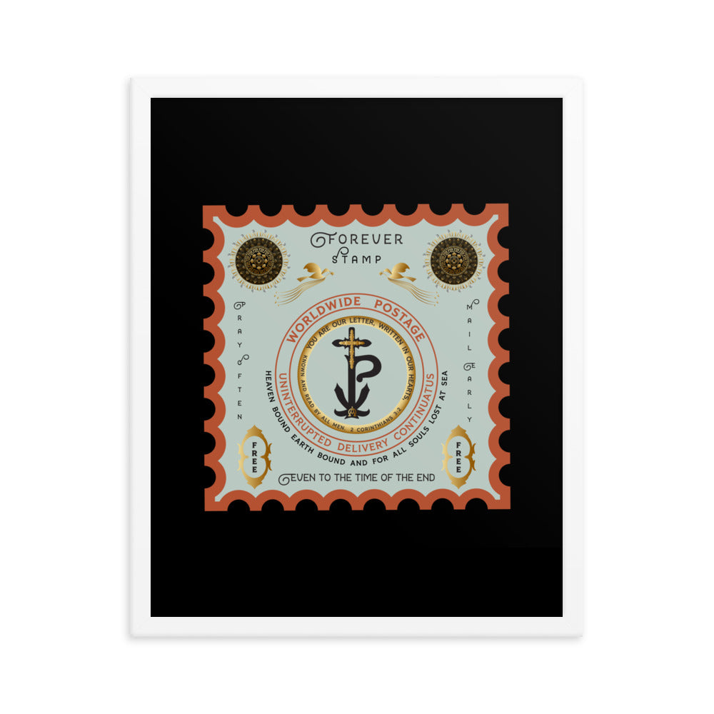 Framed poster Christogram 'Forever Stamp' Good till the time of the end - Free Shipping