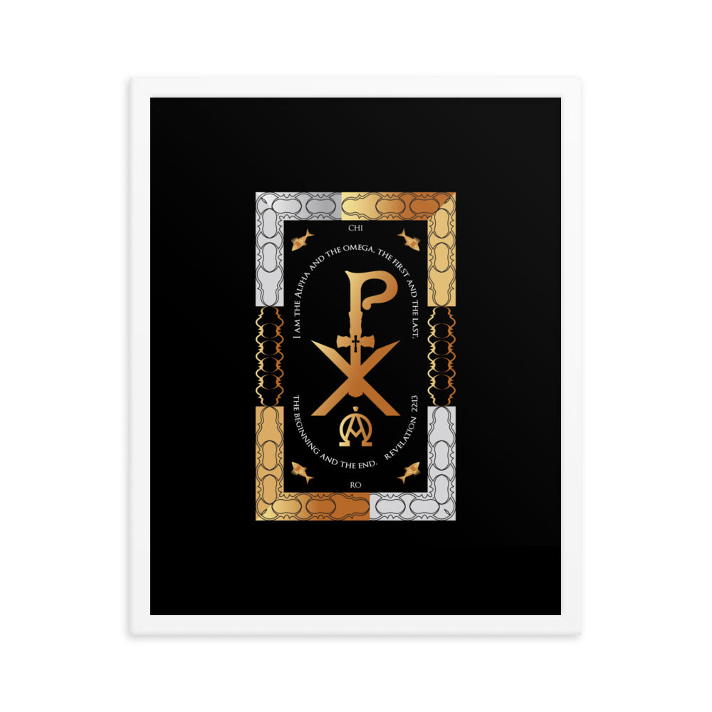 Framed poster Revelation 22:13 PX Christogram Free Shipping