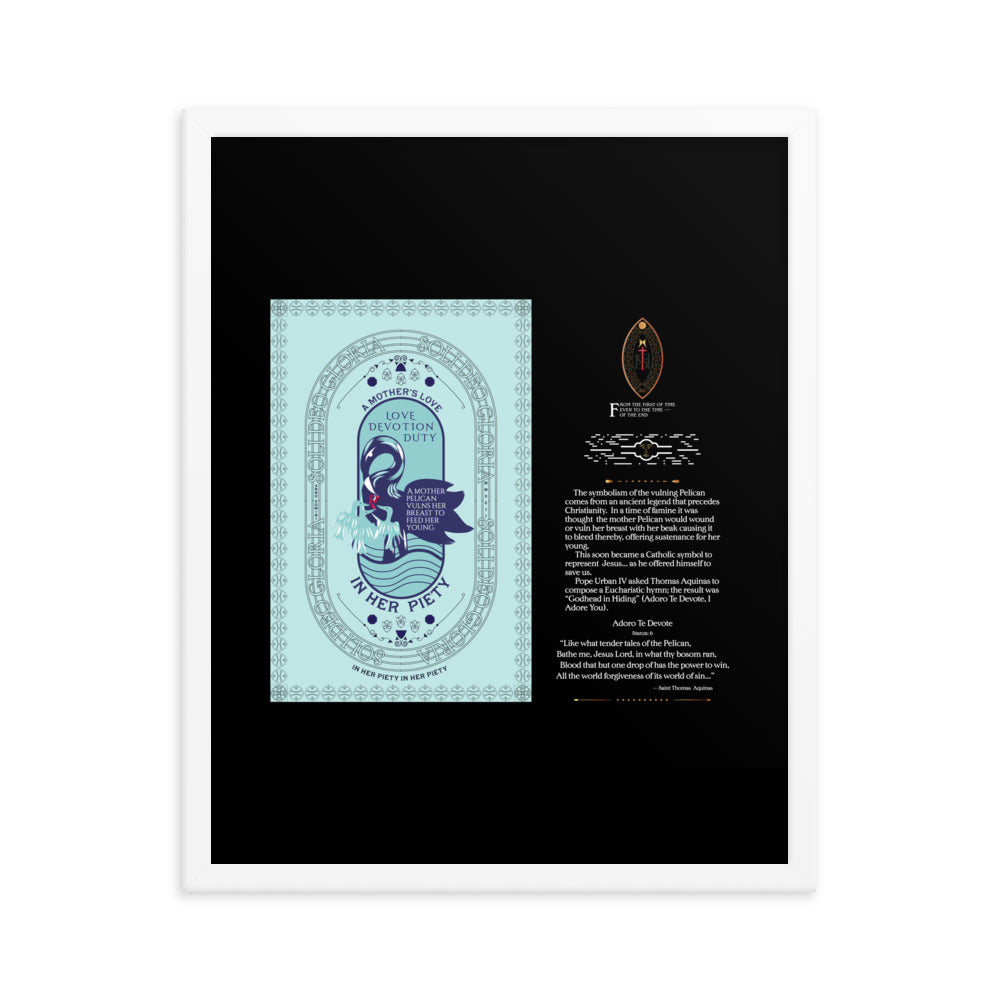 Framed poster 'The Vulning Pelican' In Her Piety - Free Shipping