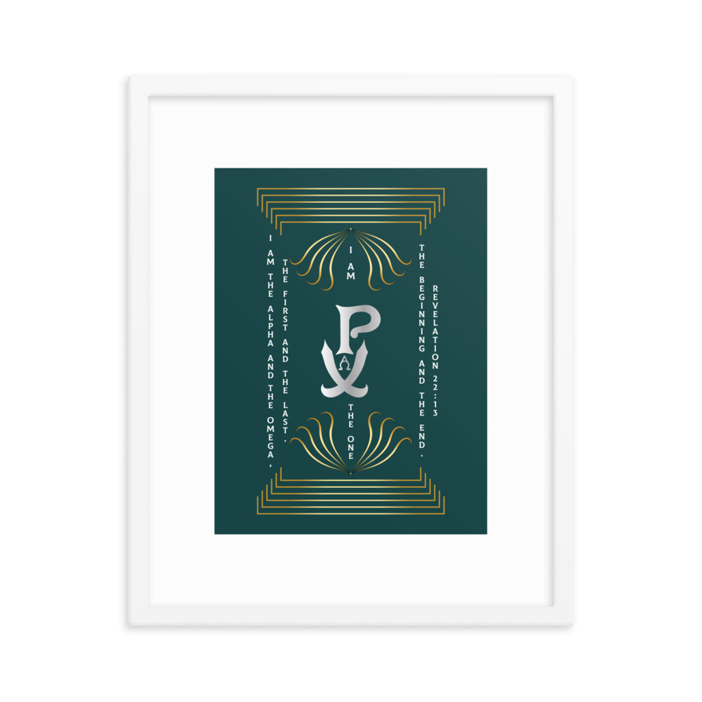 Framed poster PX Christogram - "I am the One..."Revelation 22:13 - Free Shopping
