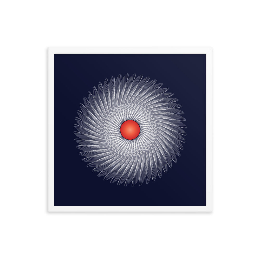 Framed poster Mandala Circularity No 120 Dark Bkgd Free Shipping