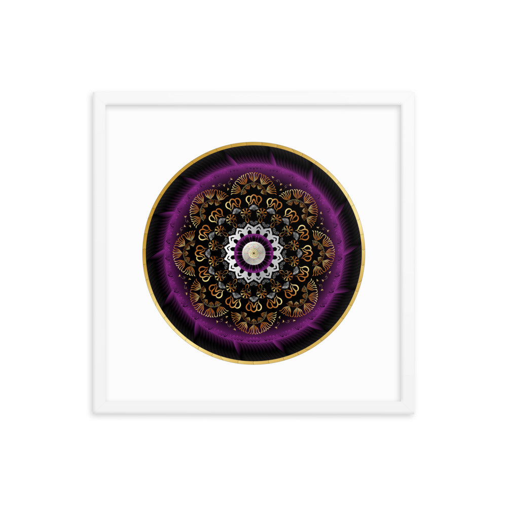 Framed poster Kuklos No 4497 Mandala Silver - Purple - Gold Free Shipping