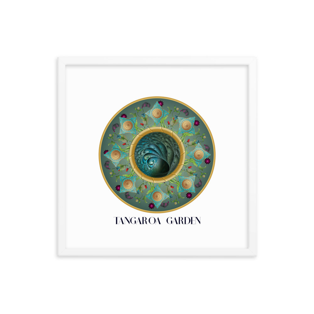 Framed Poster Circumplexical No 3729 Mandala Tangaroa Garden - Maori legend Free Shipping