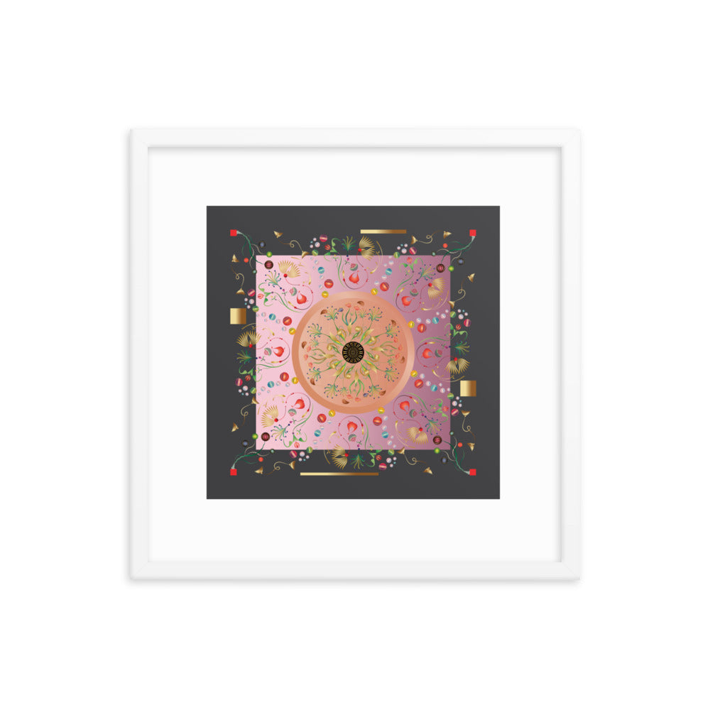 Framed Poster Kuklos No 4390 Mandala Aqua - Pink - Gold Free Shipping