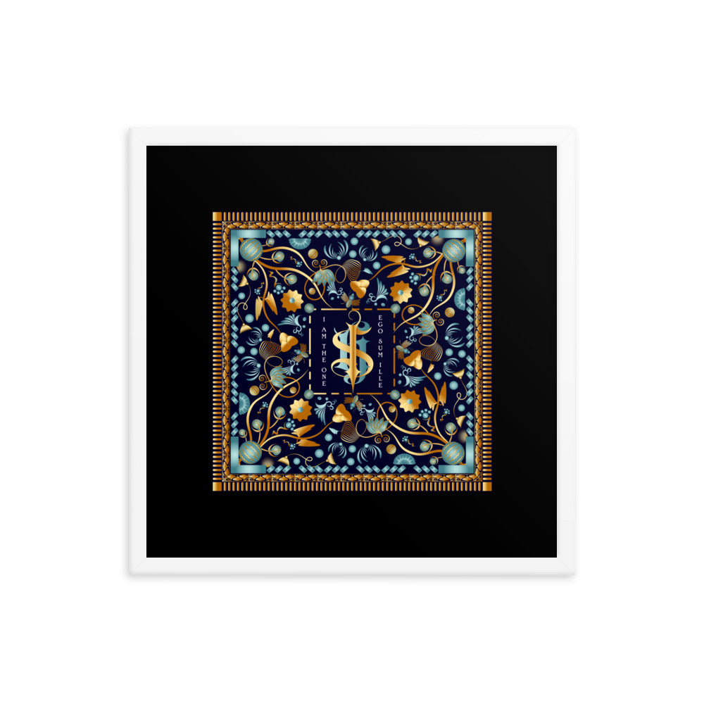 Framed Poster Kuklos No 4453 Mandala Aqua - Gold Free Shipping
