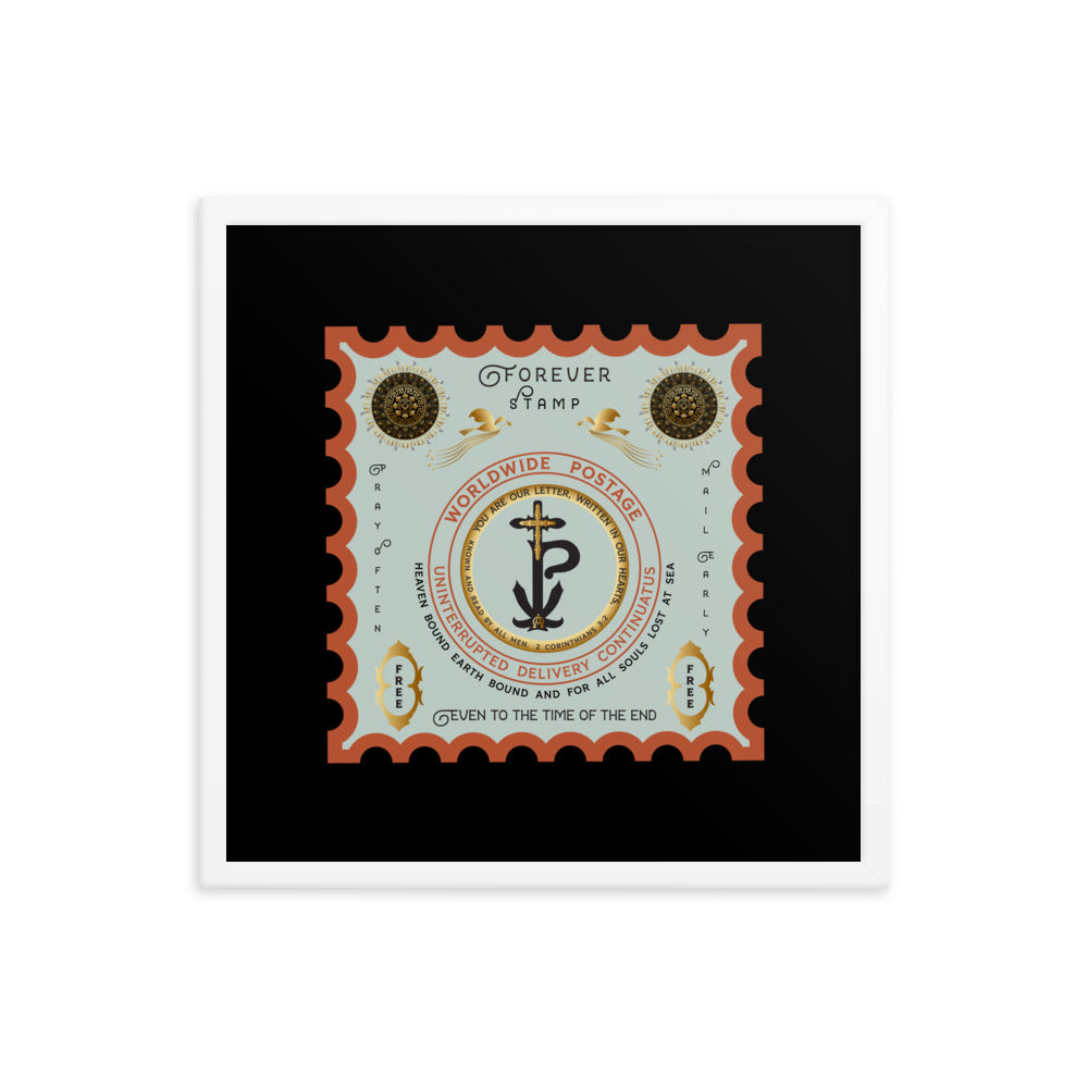 Framed poster Christogram 'Forever Stamp' Good till the time of the end - Free Shipping