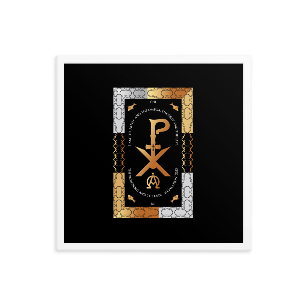 Framed poster Revelation 22:13 PX Christogram Free Shipping