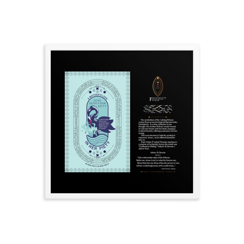 Framed poster 'The Vulning Pelican' In Her Piety - Free Shipping