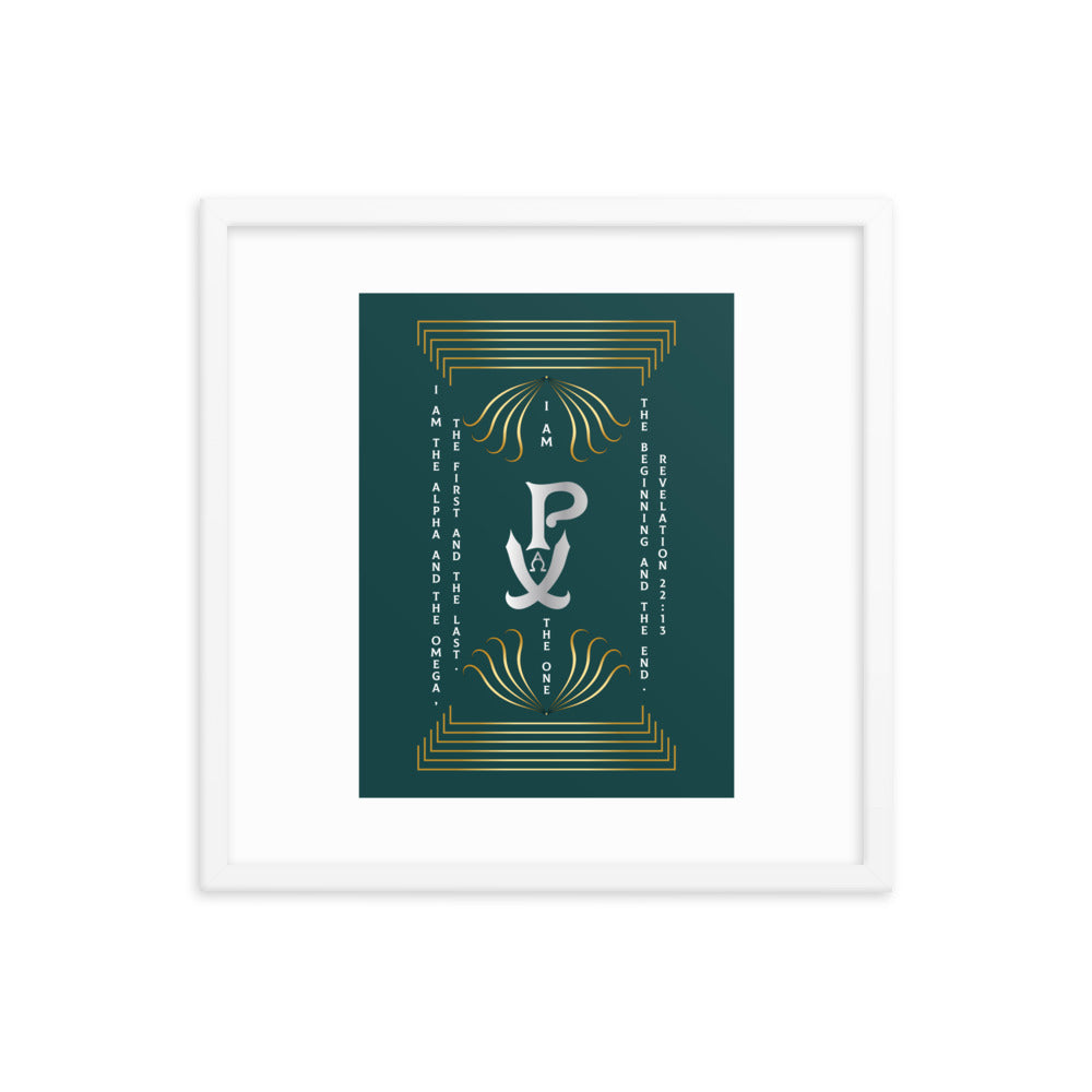 Framed poster PX Christogram - "I am the One..."Revelation 22:13 - Free Shopping