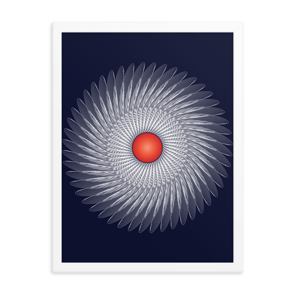 Framed poster Mandala Circularity No 120 Dark Bkgd Free Shipping
