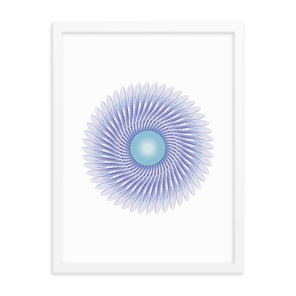Framed poster Mandala Circularity No 390 White bkgd Free Shipping