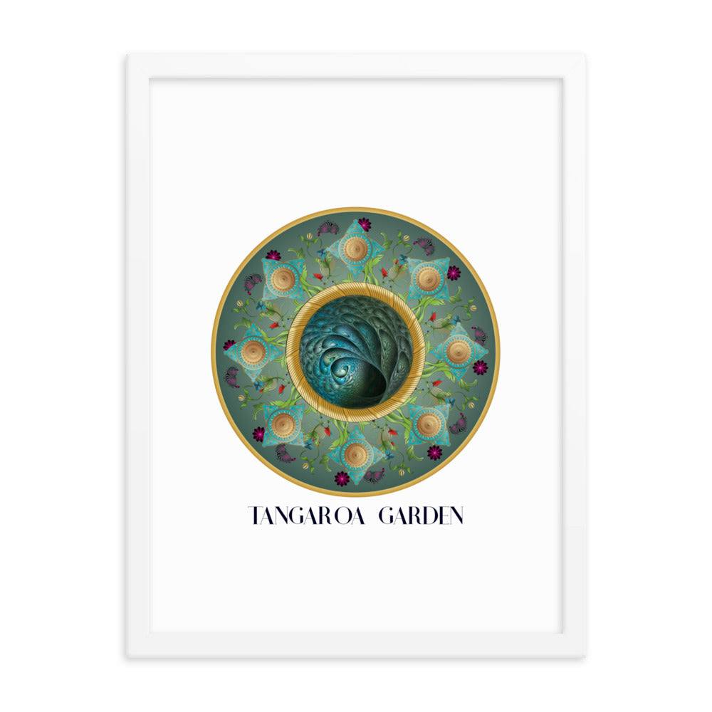 Framed Poster Circumplexical No 3729 Mandala Tangaroa Garden - Maori legend Free Shipping