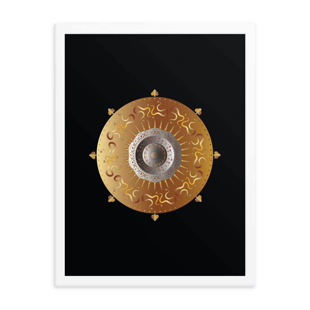 Framed Poster OVC No 4214 Intricate Mandala Black - Gold Free Shipping