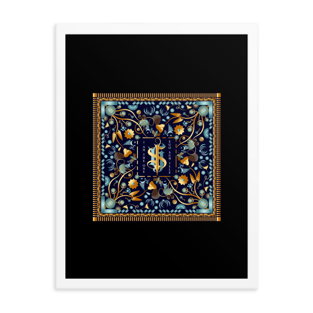 Framed Poster Kuklos No 4453 Mandala Aqua - Gold Free Shipping