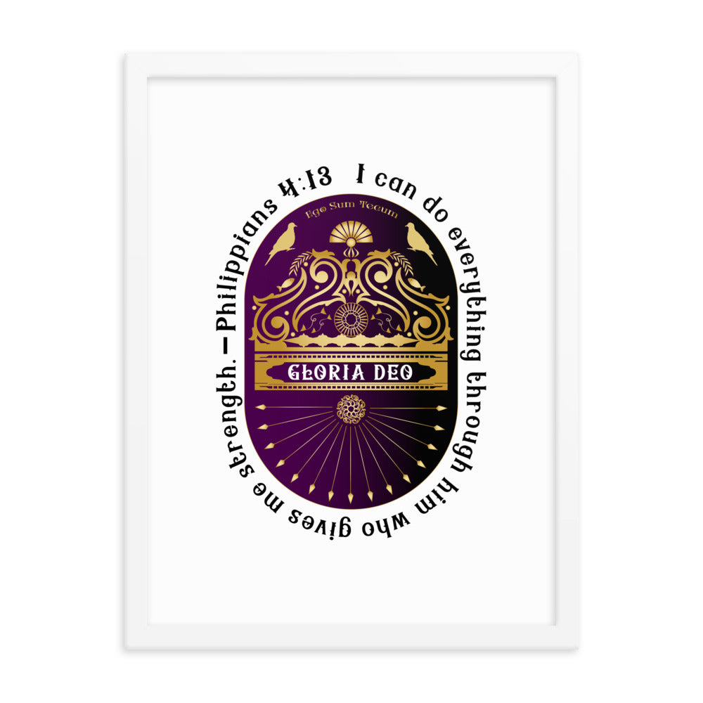 Framed poster Philippians 4:13 Free Shipping