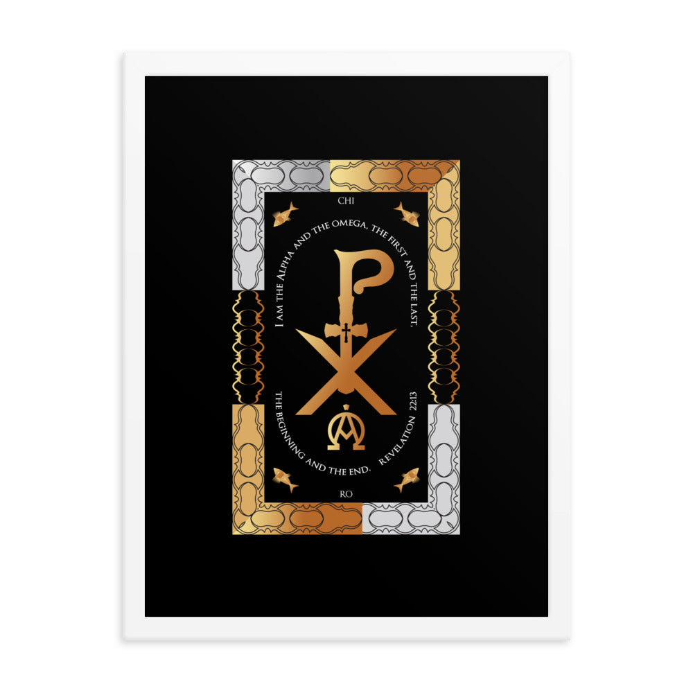 Framed poster Revelation 22:13 PX Christogram Free Shipping