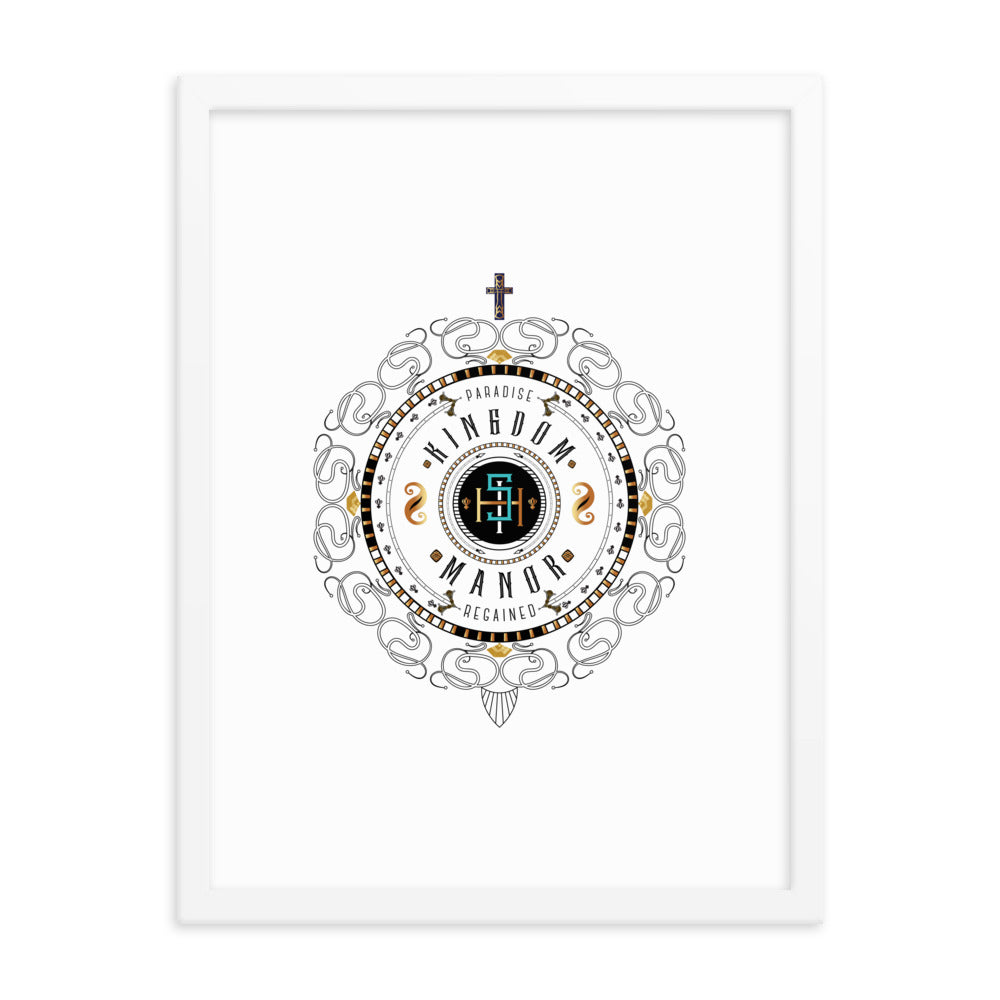 Framed poster 'Kingdom Manor' White - Free Shipping