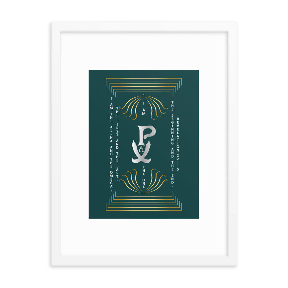 Framed poster PX Christogram - "I am the One..."Revelation 22:13 - Free Shopping