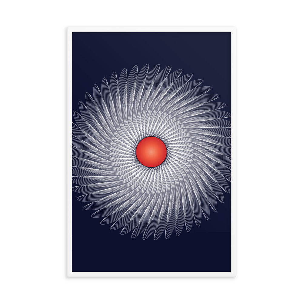 Framed poster Mandala Circularity No 120 Dark Bkgd Free Shipping