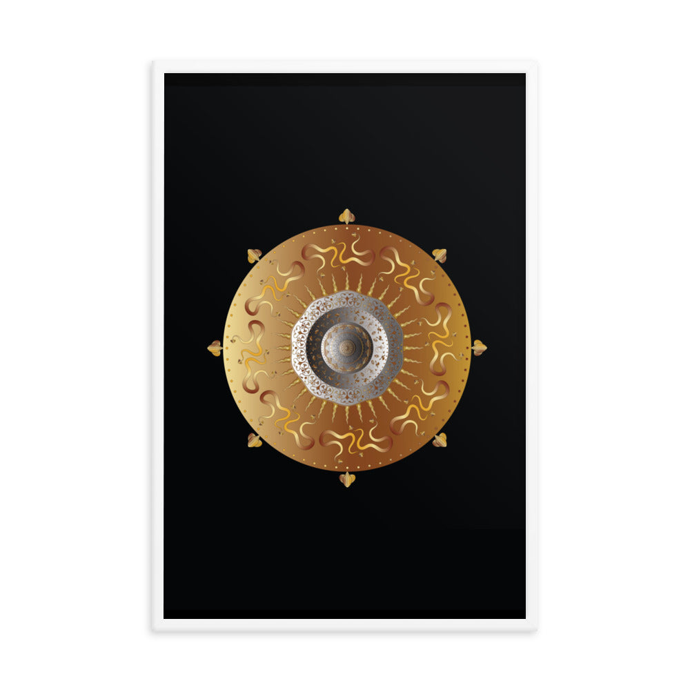 Framed Poster OVC No 4214 Intricate Mandala Black - Gold Free Shipping