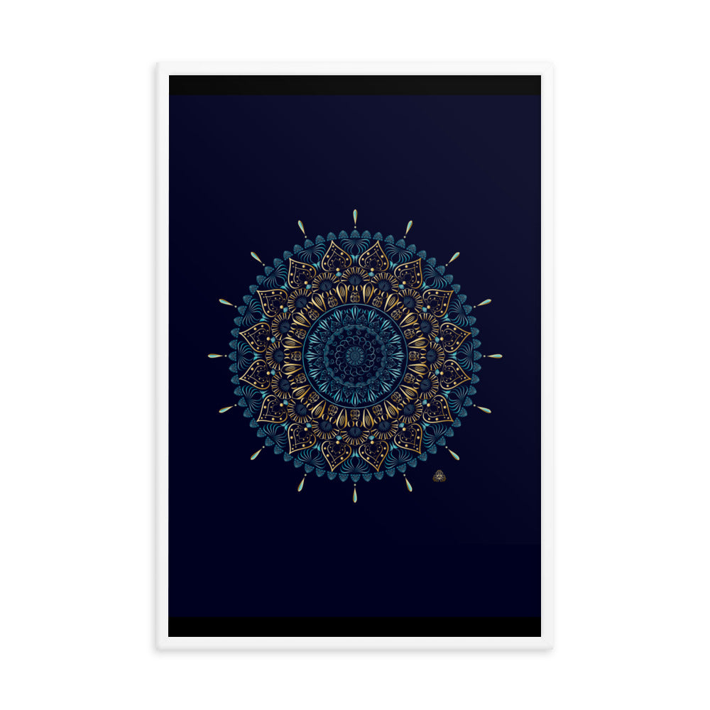 Framed Poster Kuklos No 4331 Mandala Black - Gold Free Shipping
