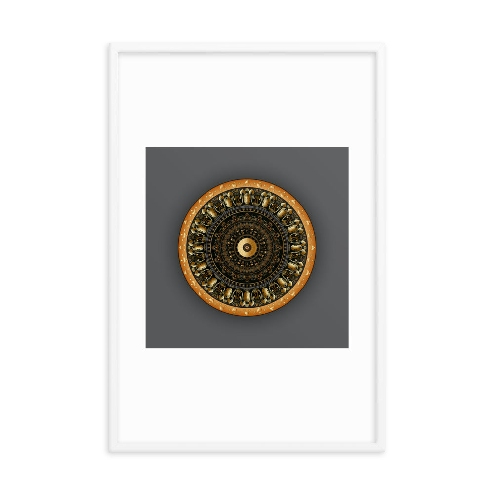 Framed Poster Kuklos No 4364 Mandala Aqua - Purple - Gold Free Shipping