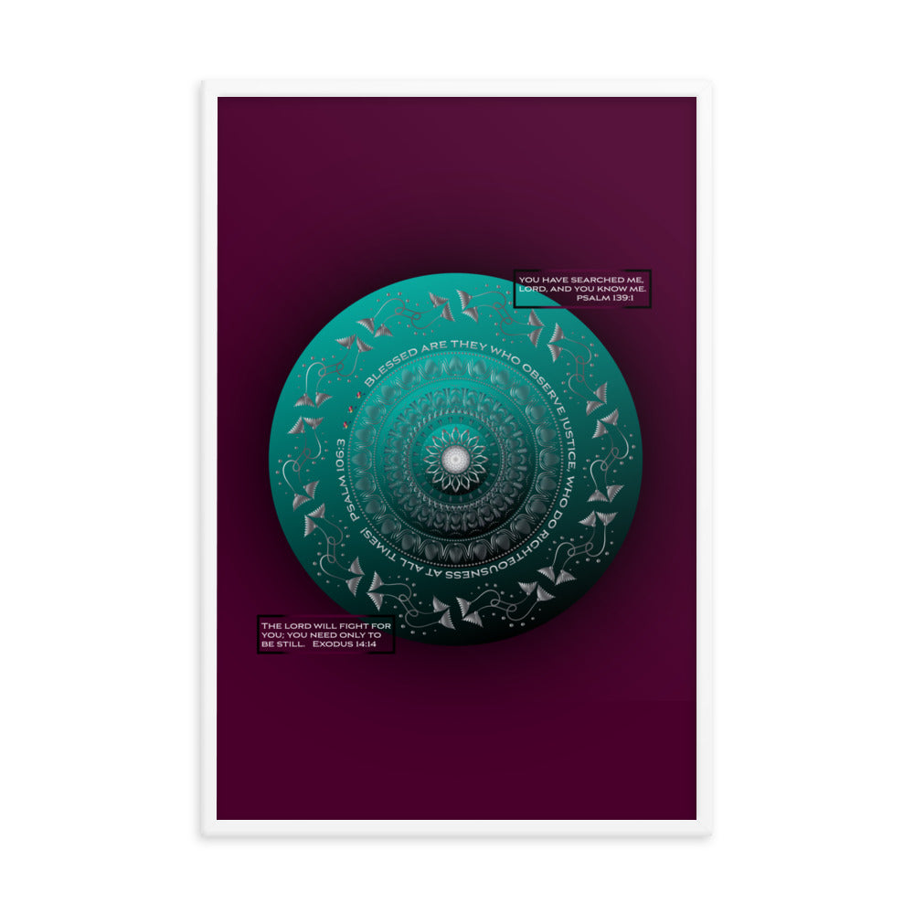 Framed poster OVC No 4287 Exodus 14:14 - Psalms 139:1 & 106:3 - Free Shipping