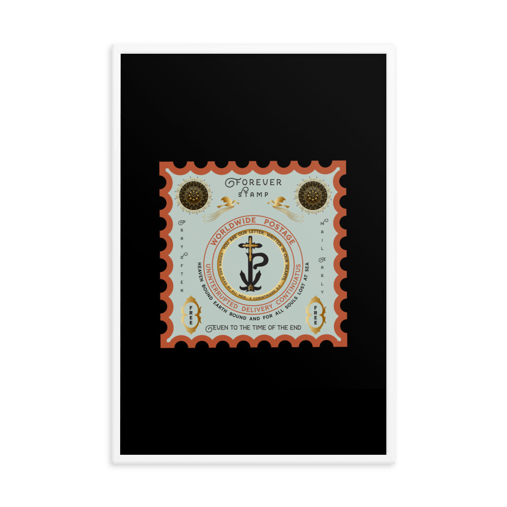 Framed poster Christogram 'Forever Stamp' Good till the time of the end - Free Shipping