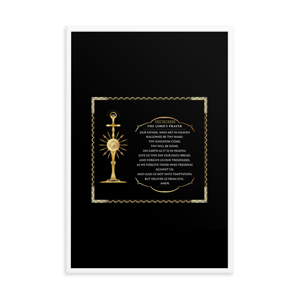 Framed poster The Lord's Prayer with a Golden Monstrance Free - Shipping